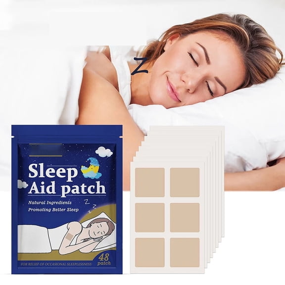 Sleep Patches, 48 Pack Natural Sleep Aid Patches for Adults, Time Release Waterproof Sleep Stickers for Deep Rest, Hypoallergenic & Latex-Free