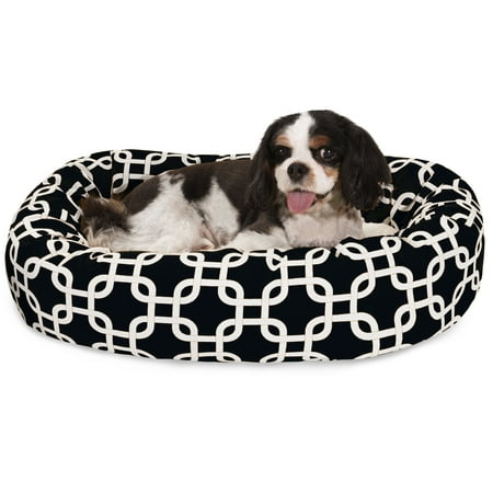 Majestic Pet | Links Sherpa Bagel Pet Bed For Dogs, Black, Small