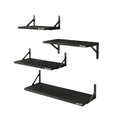 thumbnail image 1 of Set 4 Repisas  Bloosom Flotante Madera Minimalista Muebles Hogar Decorar Negro, 1 of 4