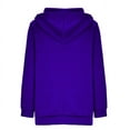 thumbnail image 4 of SDNall Hoodies for Women Solid Color Hoodie Zipper Long Sleeve Sweatshirts Long Coat Tops with Pockets Zip Up Hoodie Women (Purple, Sizes S-XXXXL), 4 of 9