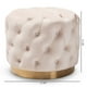 thumbnail image 5 of Ottoman Baxton Studio Valeria Glam, tela de terciopelo beige claro, 5 of 7