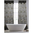 thumbnail image 5 of Ombre Gray Geometric Sheer Curtains 108 Inch Length 2 Panels Set Window Treatments, Modern Abstract Art Rod Pocket Semi Curtains for Living Room/Bedroom/Kitchen Décor, 104"W x 108"L, 5 of 7