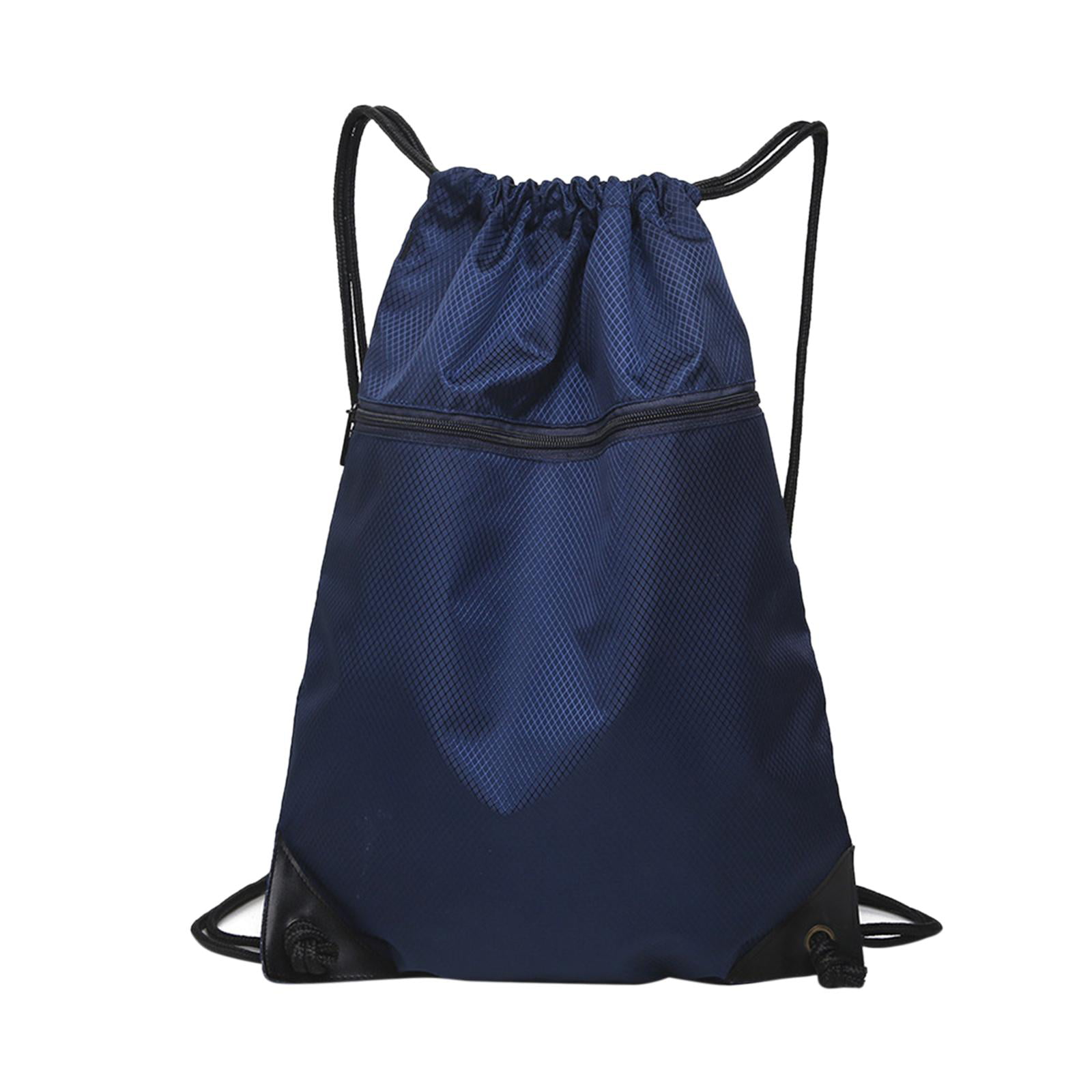 Sports Draw String Bag Waterproof Zip Pocket Gym PE School Dance Swim Backpack 