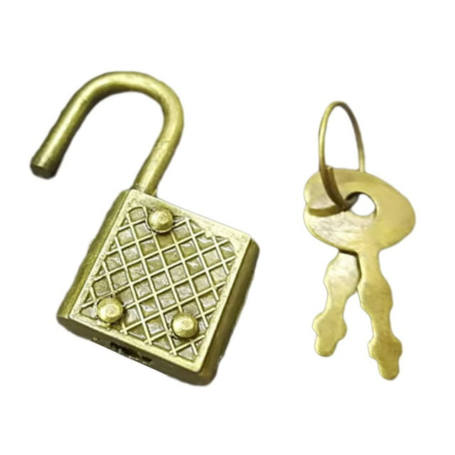 Vintage Padlock Lock Notebook Luggage Belt Padlock Lock with Key Locks Hardware