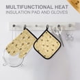 thumbnail image 4 of Yayeee Oven Mitts and Pot Holder Set of 2 Heat Resistant Kitchen Gloves Baking Hot Pad, Cute Bee Pattern, 4 of 5