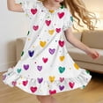 thumbnail image 2 of HAOTAGS Girls Sleepwear Dress, Flowy Ruffles Puff Short Sleeve Cute Prints Summer Casual Home Dress Multicolor Size 12, 2 of 9