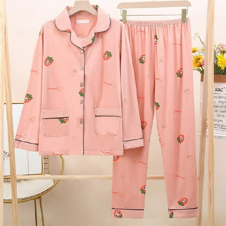 

DanceeMangoo Women Comfortable Pyjamas OverSize 5XL 6XL 7XL Long Sleeve Casual Homewear Autumn Winter Pajama Sets Cotton Long Sleepwear Set