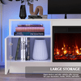 thumbnail image 6 of Bossin Fireplace TV Stand with 36 inch Fireplace Up to 80" TVs,LED Light Entertainment Center and Storage, 70" Modern Wood Media TV Console with Highlight Cabinet for Living Room, 6 of 9