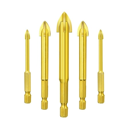 

RTjhglhi Tool Series5PCS Efficient Universal Drilling Tool Multi Function Triangle Alloy Drill Bit Tip Tools Concrete Carbide Drill Tap Bit Set Suitable For Glass Ceramic Tile Wall And Wood (3mm~7mm)