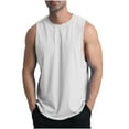 thumbnail image 2 of BiZtdJrK Mens Loose Fit Cotton Tank Tops Sleeveless Workout Tee Shirts Breathable Running Athletic Tanks Gray S, 2 of 7