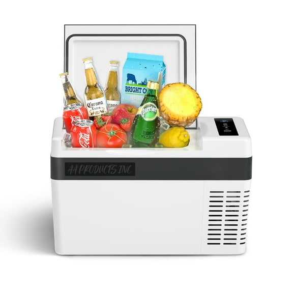 AA Products 12 Volt Car Refrigerator 26 Quart/25L, Portable Freezer Compressor Electric Cooler for Truck Car RV Home and Camping, 12/24V DC 110~240 Volt AC, -7.6℉~50℉ White