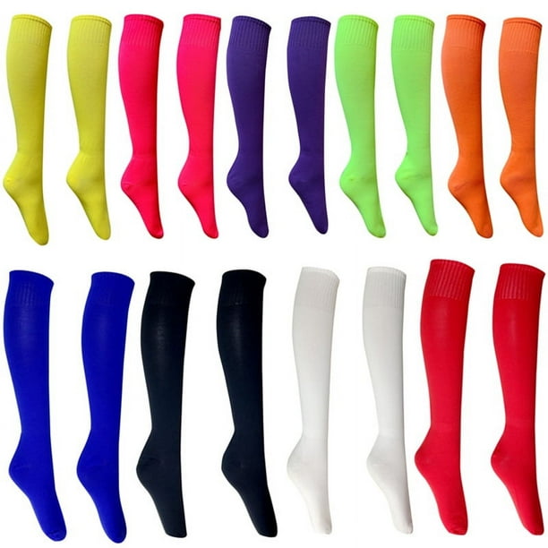 Calcetines de fútbol para adultos, elásticos, para estudiantes, para hombres y mujeres, deportivos, de grosor medio, de color sólido, de longitud media