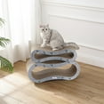 thumbnail image 6 of THE LICKER STORE Suvi 26" Modern Cardboard Infinity 2-in-1 Lounge Bed Cat Scratcher with Catnip, Winter Sparrow, CSR1014E, 6 of 7