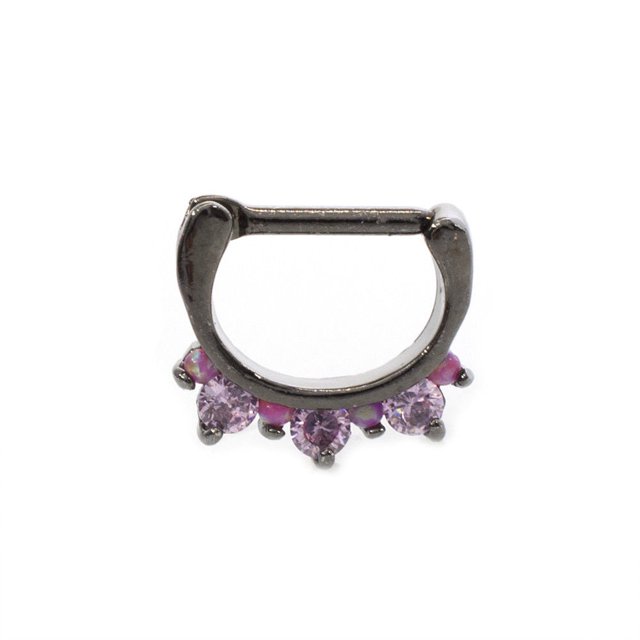 Septum Clicker avec Réglage à Pédale Zircon Cubique Gemmes 16g