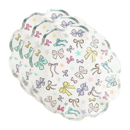 Bows Ruffle Edge Paper Party Plates, 7", Multicolor, 10 Count, by Way To Celebrate