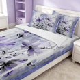 thumbnail image 2 of Erosebridal Cute Blossom Zipper Twin Comforter Sets with Fitted Sheet and 2 Pillowcases, Minimalism Gradient Zipper Bedding Set, Lavender Gray, 2 of 7