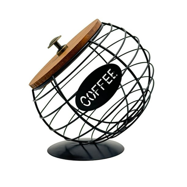 Portavasos Para Mostrador Portacápsulas De Café Organizador De Café De Gran Capacidad Organizador Para Estación De Café Almacenamiento Metálico Para Cápsulas De Café Cesta Para Café Decoración Neg