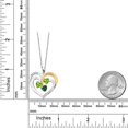 thumbnail image 2 of Gem Stone King Two Tone Green Peridot and Green Nano Emerald Created Moissanite `I love you always and forever` Engraved Pendant Necklace for Women (1.50 cttw, Heart Shape 5MM, 18 inch Chain), 2 of 3