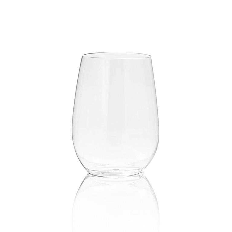 Visions 4 oz. Heavy Weight Clear Plastic Stemless Wine Sampler Glass -  64/Case