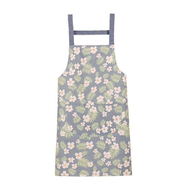 Delantal de algodón con estampado floral tropical, ligero, 200 g, 70 x 77 cm