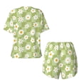 thumbnail image 5 of Kdxio Daisies Flowers Print Pajamas Sets for Women Short-Sleeved Pjs with Lounge Shorts Two Piece Sleepwear S-4XL, 5 of 9