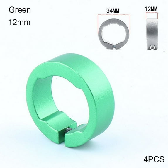 4pcs New 8/12mm Cycling Accessories Aluminum Alloy Bicycle Parts Bicycle Grips Ring Bike Handlebar Grip End Lock Rings GREEN 12MM