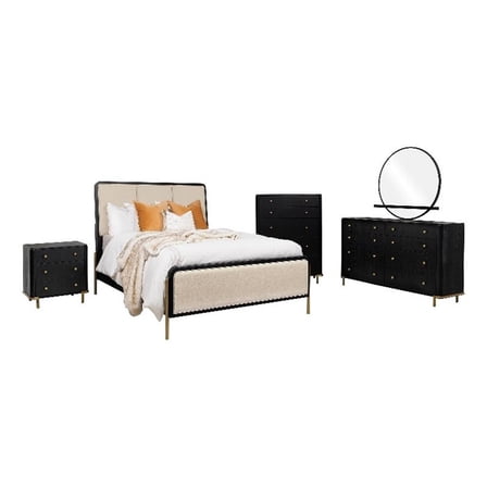 Arini 5-piece Queen Bedroom Set Cream and Black