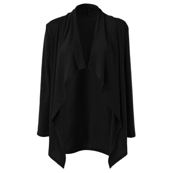 Vedolay Sweaters for Women Trendy Long Sleeve Open Front Knit with Pockets Black,2XL