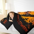 thumbnail image 4 of Feelyou Gothic Pumpkin Ghost Queen Comforter Set for Kid, Black Orange Bedding Sets, Happy Halloween Style Reversible Bedding Comforter Set, Ultra Soft Home Decor, 3pcs, 4 of 8