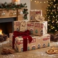 thumbnail image 5 of Clearance! Kraft Christmas Wrapping Paper, Vintage Train & Village, 17" x 118" Roll, 5 of 6