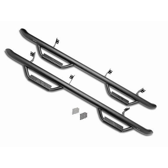 N-Fab Textured Black Cab Length Nerf Bars Fit 2016-2022 Toyota Tacoma Dbl Cab