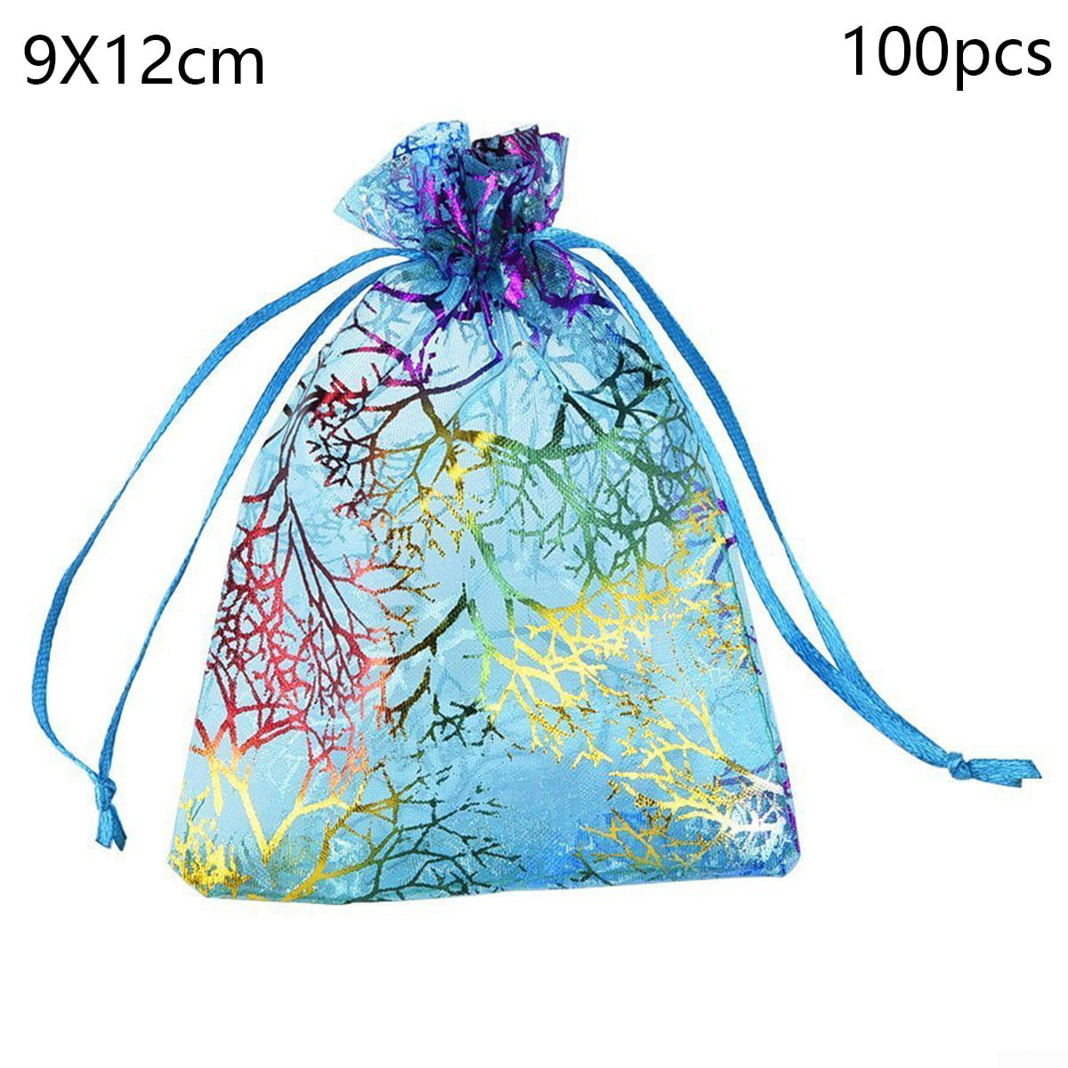 100Pcs Large Organza Gift Bags Wedding Party Favour Xmas Jewellery Candy Pouches