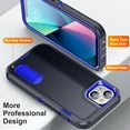 thumbnail image 4 of iPhone 13 Case - TECH CIRCLE [3-in-1] Protective Kickstand Rugged Hard Cover Case for Apple iPhone 13 (6.1 Inch) 2021 Release, Blue+Navy, 4 of 7