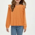thumbnail image 4 of Tdoqot Girls T Shirts with Ruffle- Casual Crewneck Long Sleeve Fashion Kids Spring Clothes Tops Yellow Size 12, 4 of 6