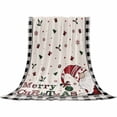 thumbnail image 2 of Christmas Buffalo Throw Flannel Blanket 50x80In Plaid Hat Dwarf Super Soft Cozy Bed Blanket, Lightweight Plush Fuzzy Bed Throw for Bedroom Sofa Couch Living Room, 2 of 4