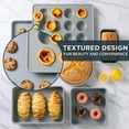 thumbnail image 3 of Country Kitchen Heavy Duty Baking Pans Bakeware Set with Textured Silicone Coating, Navy, 6-Piece, 3 of 9