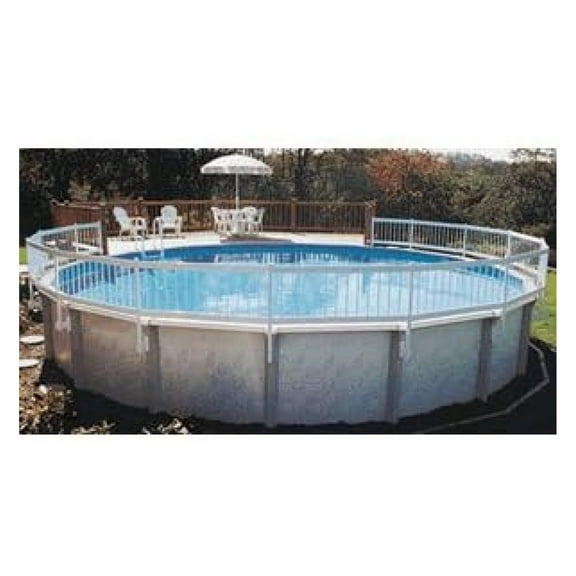 Vinyl Works 24-Inch White Economy Resin Above-Ground Pool Fence Kit B - 3 Sections