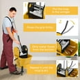 thumbnail image 4 of HOMCOM Mop Bucket with Wringer on Wheels for Floor Cleaning, 27.5 Quart Down Press Wringer with Handle and Mop, Yellow, 4 of 9