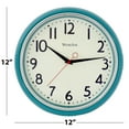 thumbnail image 4 of Westclox 12”  Teal Retro Analog Quartz Accurate Wall Clock with Easy-to-Read Dial., 4 of 6