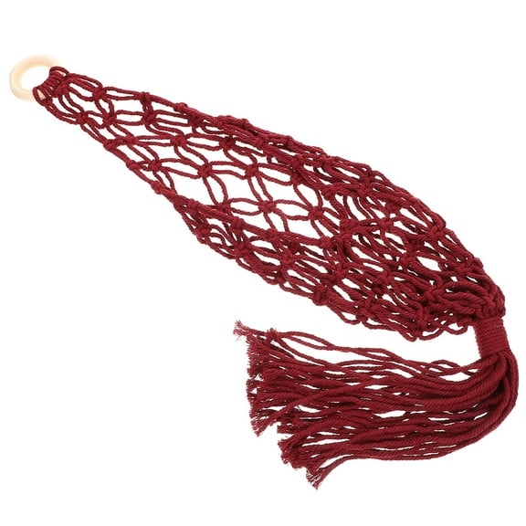 FRCOLOR Macrame Vegetable Mounted Storage Basket Hanging Fruit