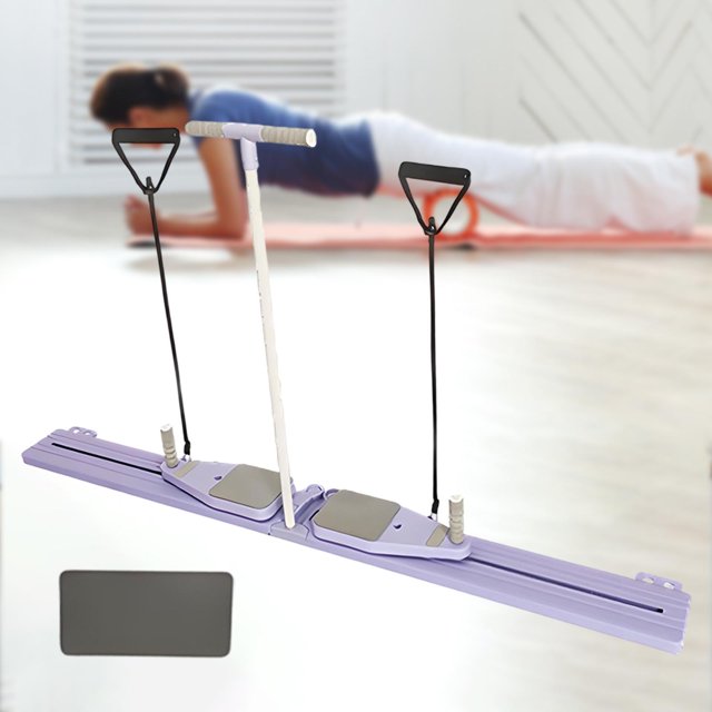 Máquina Portátil para Ejercicios Abdominales de Empuje para Entrenamiento de Cuerpo Completo, Entrenamiento de Fuerza Abdominal Y Core, Gimnasio en Ca Púrpura