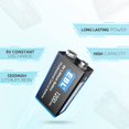thumbnail image 4 of EBL 4 Pack 9V Li-th-ium Metal Batteries, 1200mAh Performance Capacity, Long Lasting, High Power, Light Weight, Non-Rechargeable, 4 of 7