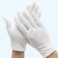 thumbnail image 3 of EeaseMX 12 pares de guantes de algodón blancos resistentes al desgaste, en una bolsa, guantes de trabajo de etiqueta (grosor medio, talla L), 3 of 8