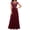 Wine Red, variant on Women's Lace V-Neck Evening Dress Long A-Line Chiffon Bridesmaid Dress Mother of The Bride Wedding Guest Maxi Dress for Party Prom