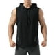 thumbnail image 1 of Sudadera con capucha deportiva negra para hombre, camisetas sin mangas, entrenamiento, gimnasio, culturismo, camiseta de secado rápido, 1 of 8