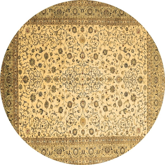 Ahgly Company Indoor Round Persian Brown Traditional Area Rugs, 3' Round