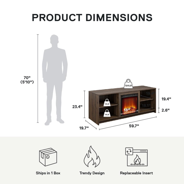 【希少】ウエストフレテレン12　6本セット Mainstays Fireplace TV Stand for TVs up to 65