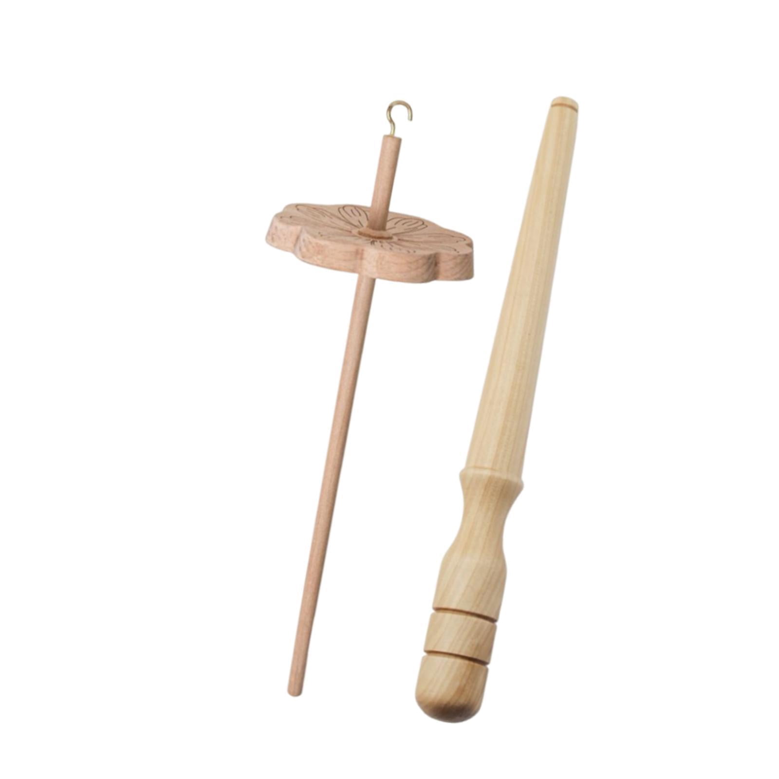 FVDPWYE Drop Spindle Wooden DIY Crafts Supply with Winder Stick Portable Weaving Spindle without wool strips