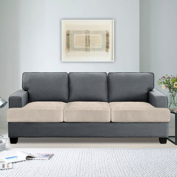 Turquoize Stretch Velvet 3 Piece T Cushion Sofa Slipcovers Individually