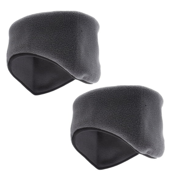 LOLIPPYY 2-Pack Warm Grey Fleece Headbands Windproof for Skating and Outdoor Activities
